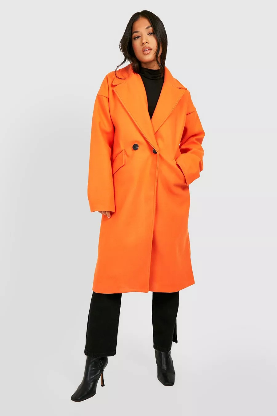 Petite Wool Look Cocoon Coat | Boohoo.com (US & CA)
