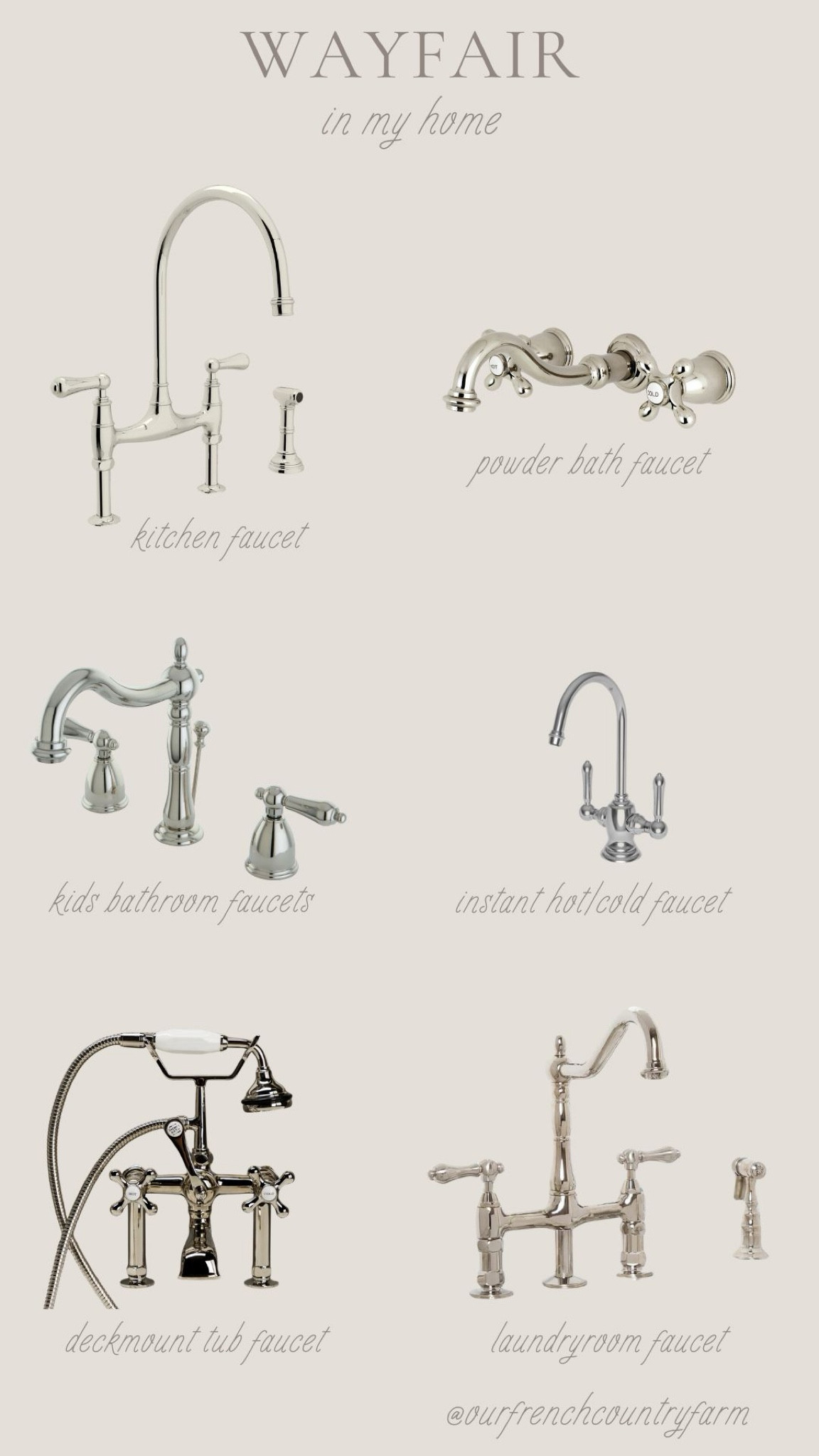 All these bathroom or kitchen faucets are  from @wayfair and in my home!  I used polished nickel, but these all come in a lot of other colors!

@shop.ltk #likekit  #Wayfair #Wayfairpartner

#LTKxWayfair #LTKFamily #LTKHome