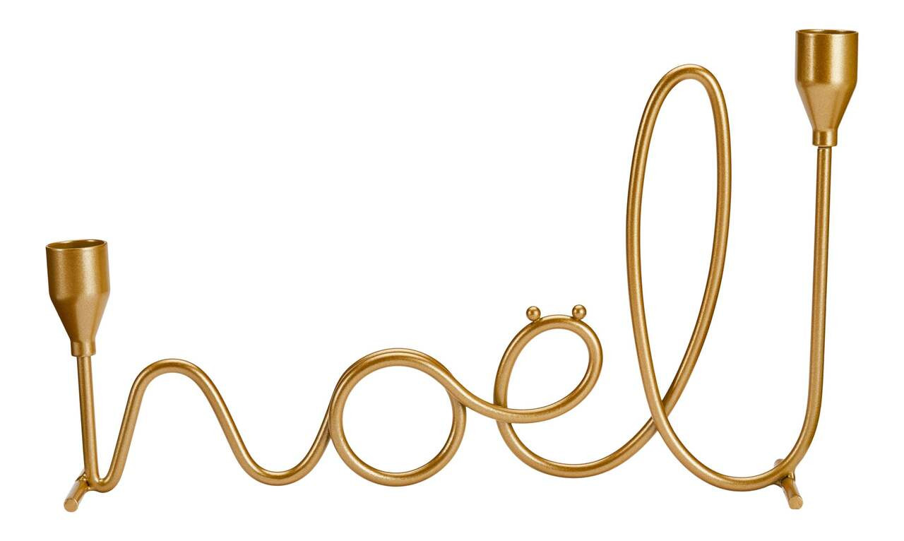 CANVAS Night Before Christmas Collection 'Noel' Taper Candle Stick Holder, Gold | Canadian Tire