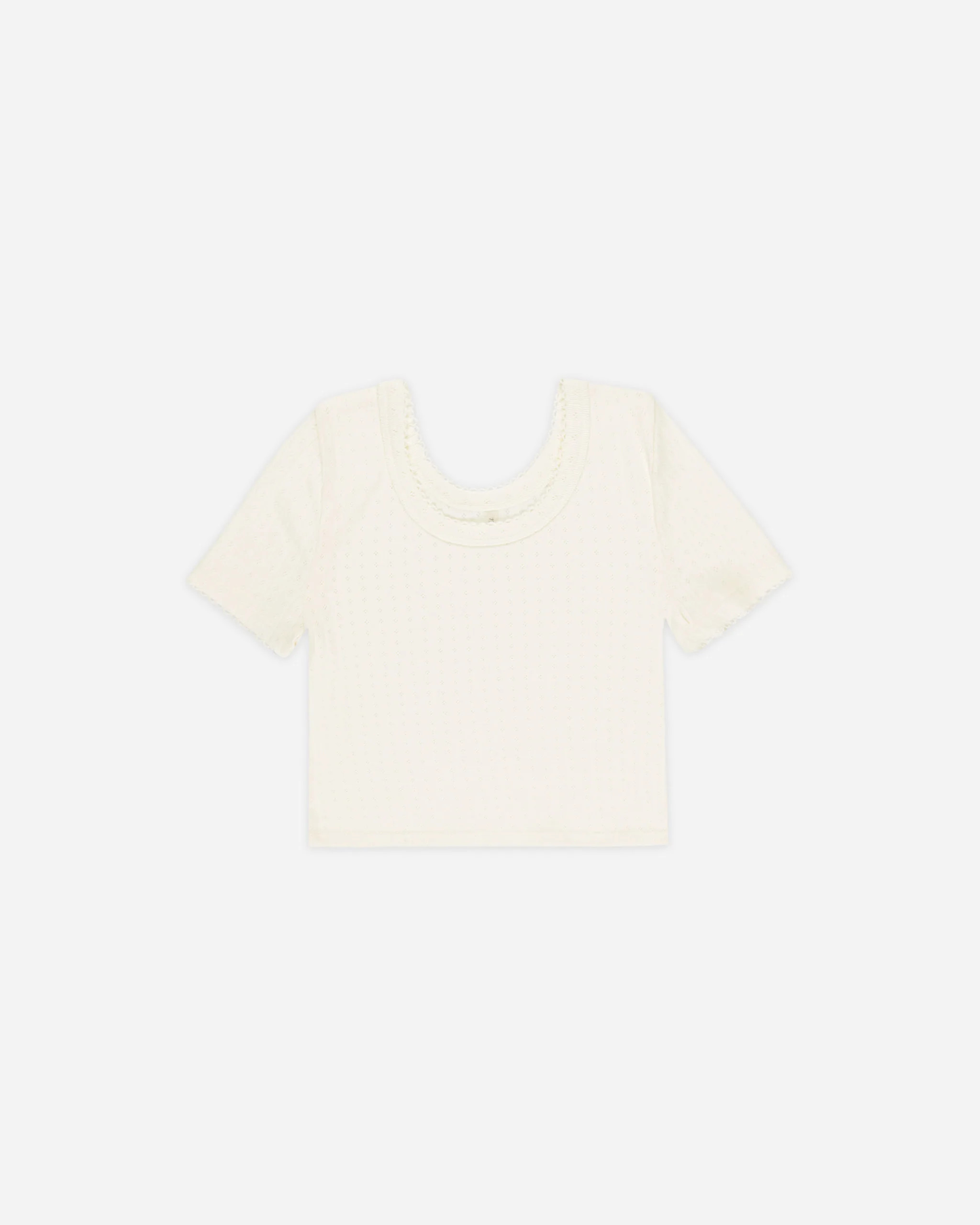 Pointelle Tee || Ivory | Rylee + Cru