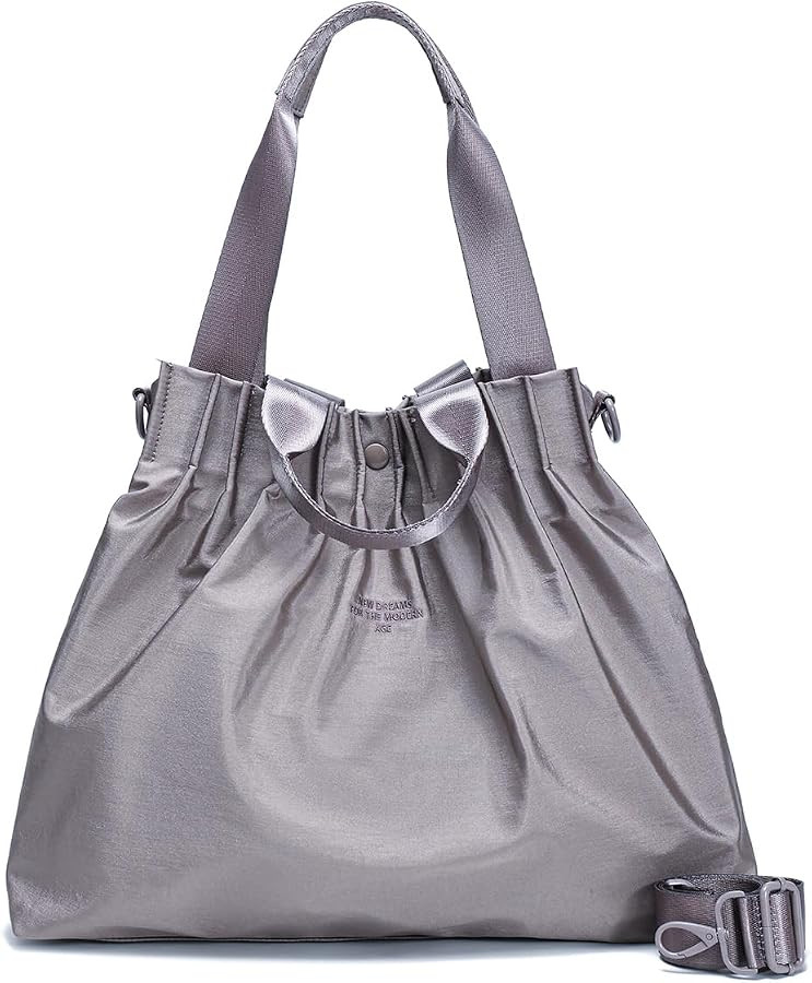 Nylon Tote Bag for Women, Lightweight Crossbody Purse Top Handle Handbag Fits Casual Everyday and... | Amazon (US)