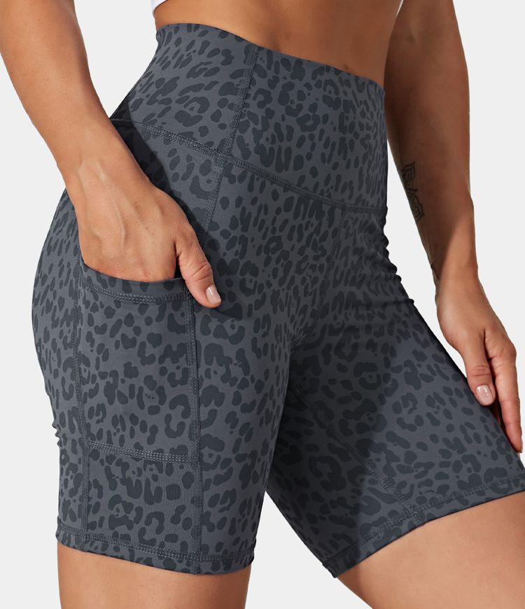 High Waisted Side Pocket Running Biker Shorts | HALARA