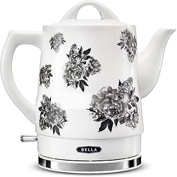BELLA (14746) 1.5 Liter Electric Tea Kettle Black Floral | Amazon (US)
