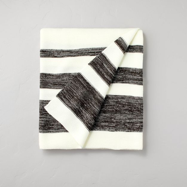 Color Block Wide Stripe Knitted Throw Blanket - Hearth & Hand™ with Magnolia | Target