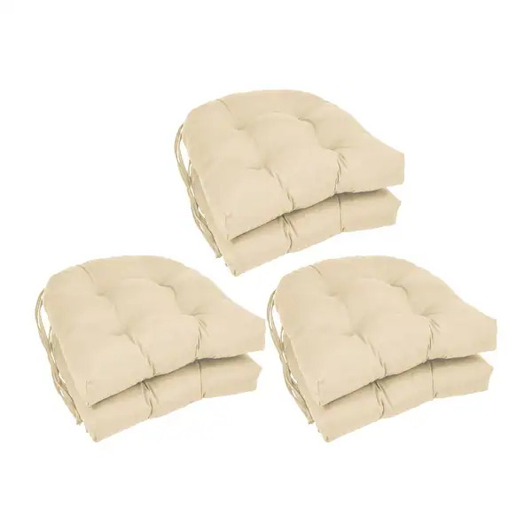 16-inch U-Shaped Indoor Twill Chair Cushions (Set of 2, 4, or 6) - 16" x 16" - Bed Bath & Beyond ... | Bed Bath & Beyond
