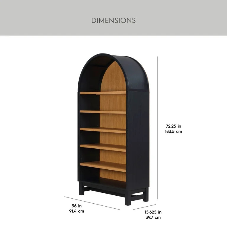 Better Homes & Gardens Juliet Open Arch Bookcase, Rich Black and Light Honey - Walmart.com | Walmart (US)