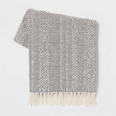 Textural Woven Striped Throw Blanket Navy/Ivory - Threshold™ | Target