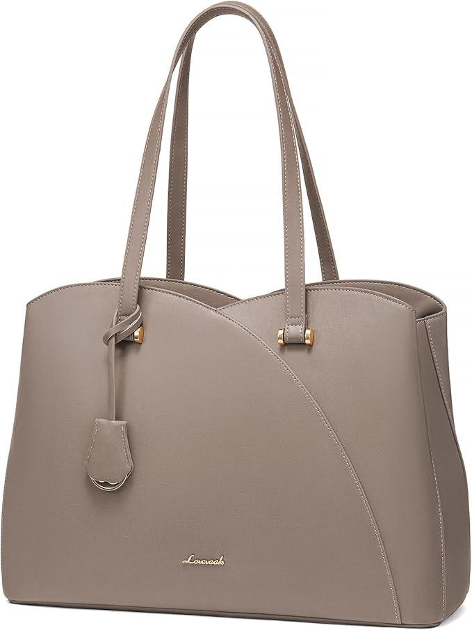 LOVEVOOK Teacher Tote Bag for Women, Work Bags Laptop Bag, Professional 17.3 Inch Leather Compute... | Amazon (US)