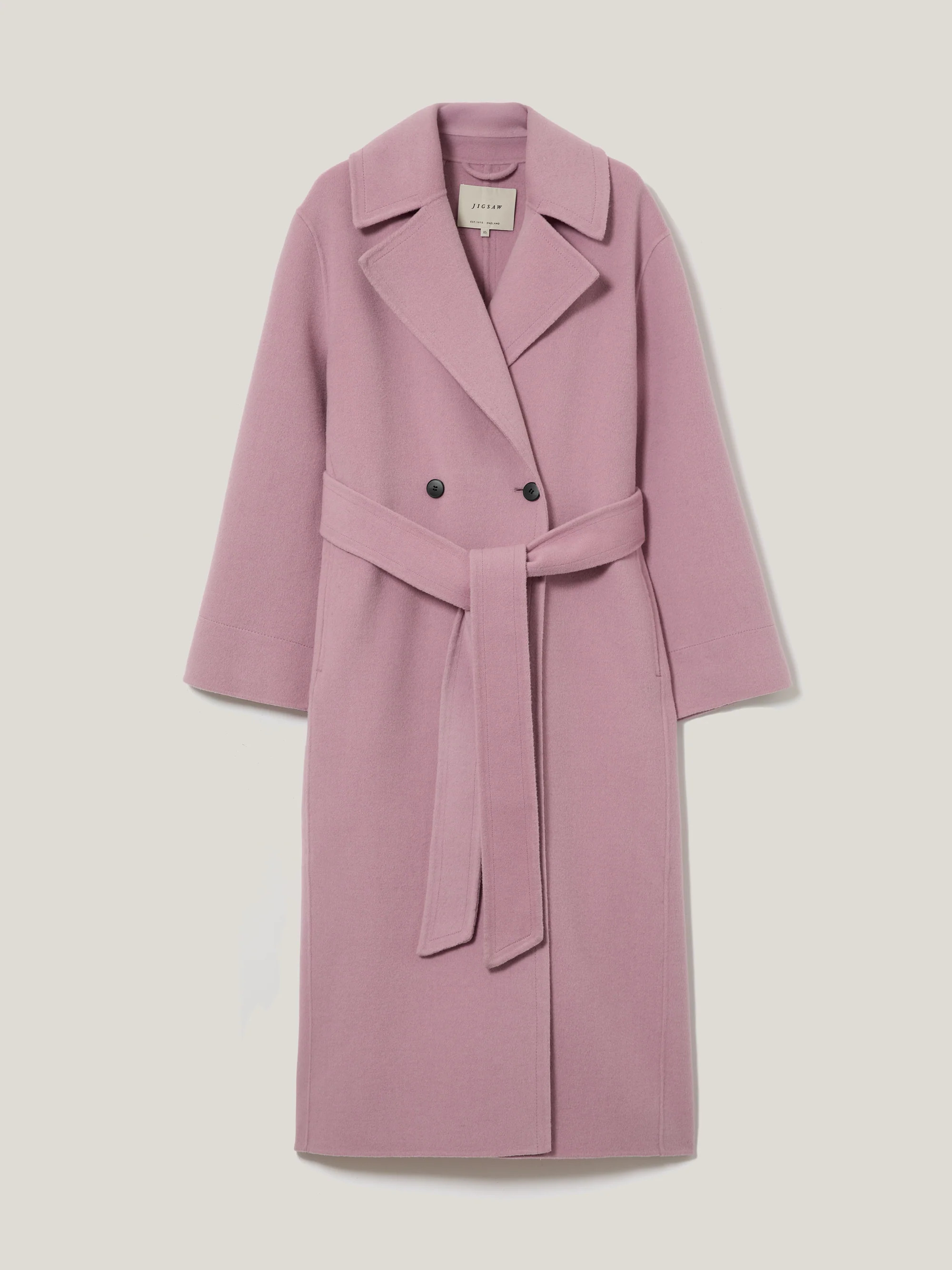 Double Faced Wool Wrap Coat | Pink | Jigsaw (UK)