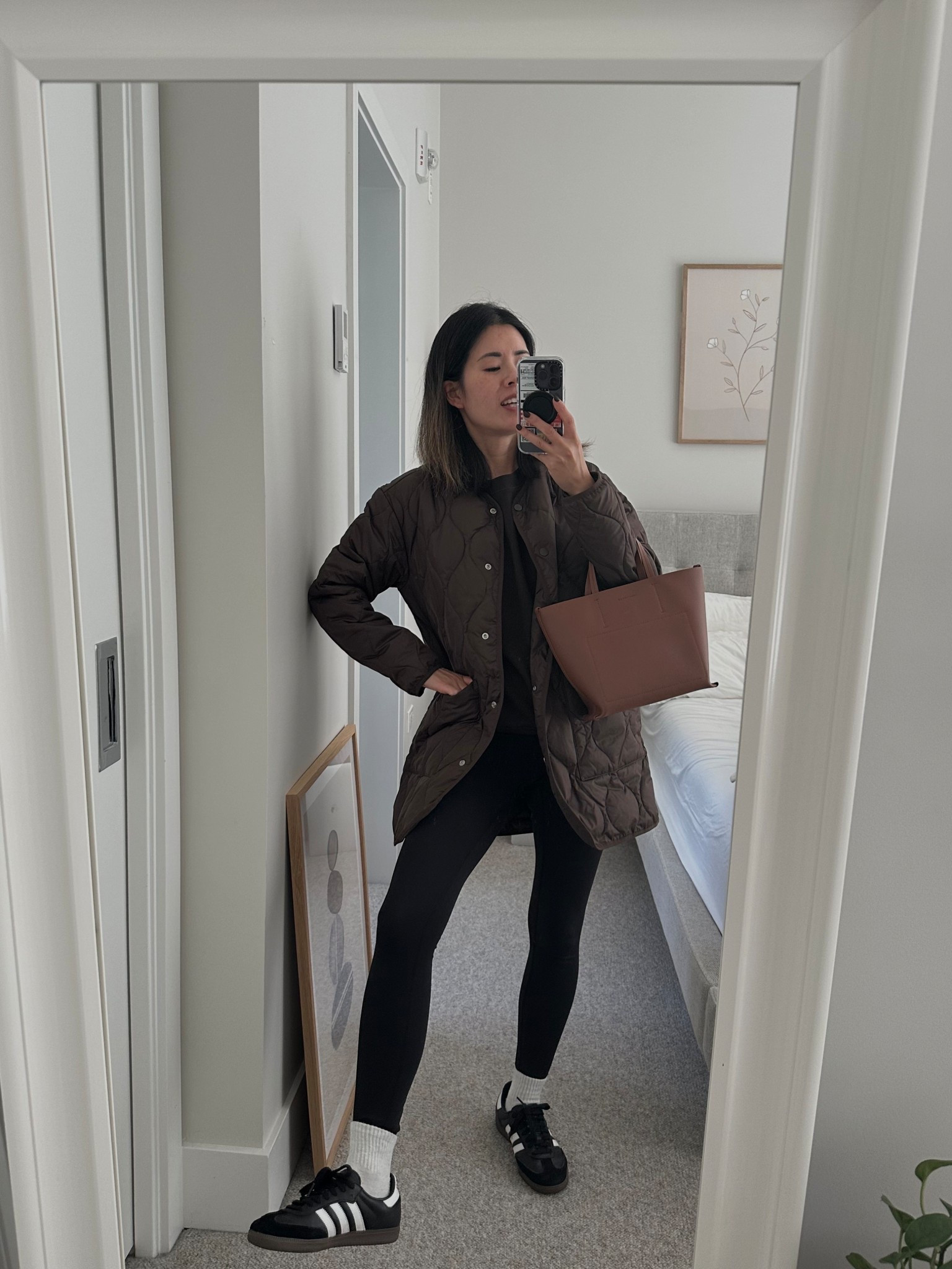 Jacket on sale: highly highly recommend. Fits tts. I’m in xs and has room to wear a sweatshirt underneath. 
Bag on sale: perfect no fuss little tote. It had a shoulder strap  

#LTKcanada #LTKspring #LTKsale