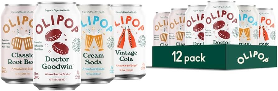 OLIPOP Prebiotic Soda Pop, Classic Soda Variety Pack, A New Kind of Soda Packed with Prebiotics, ... | Amazon (US)