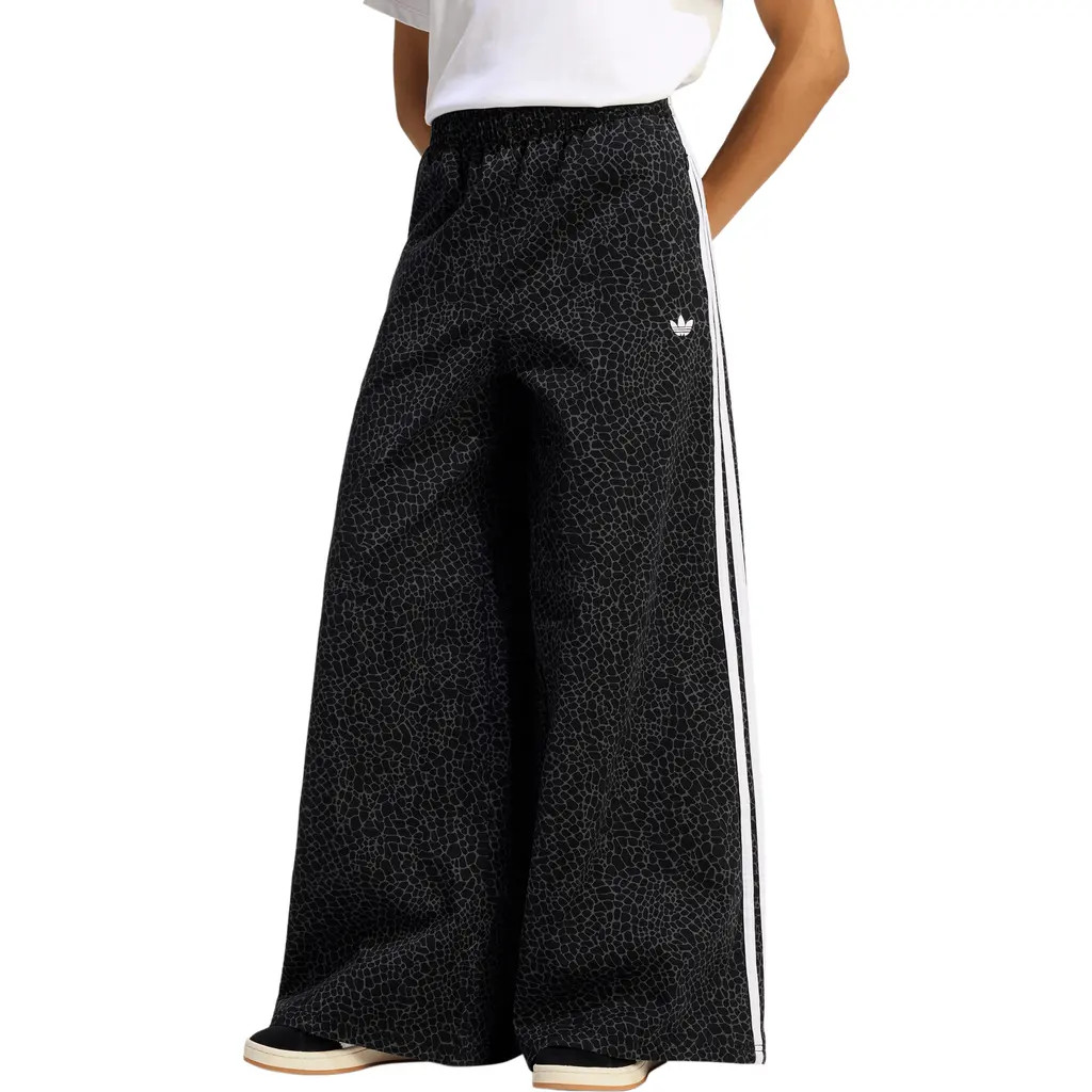 adidas Originals Firebird Cotton Twill Oversize Track Pants in Black/Grey Six at Nordstrom, Size Small | Nordstrom