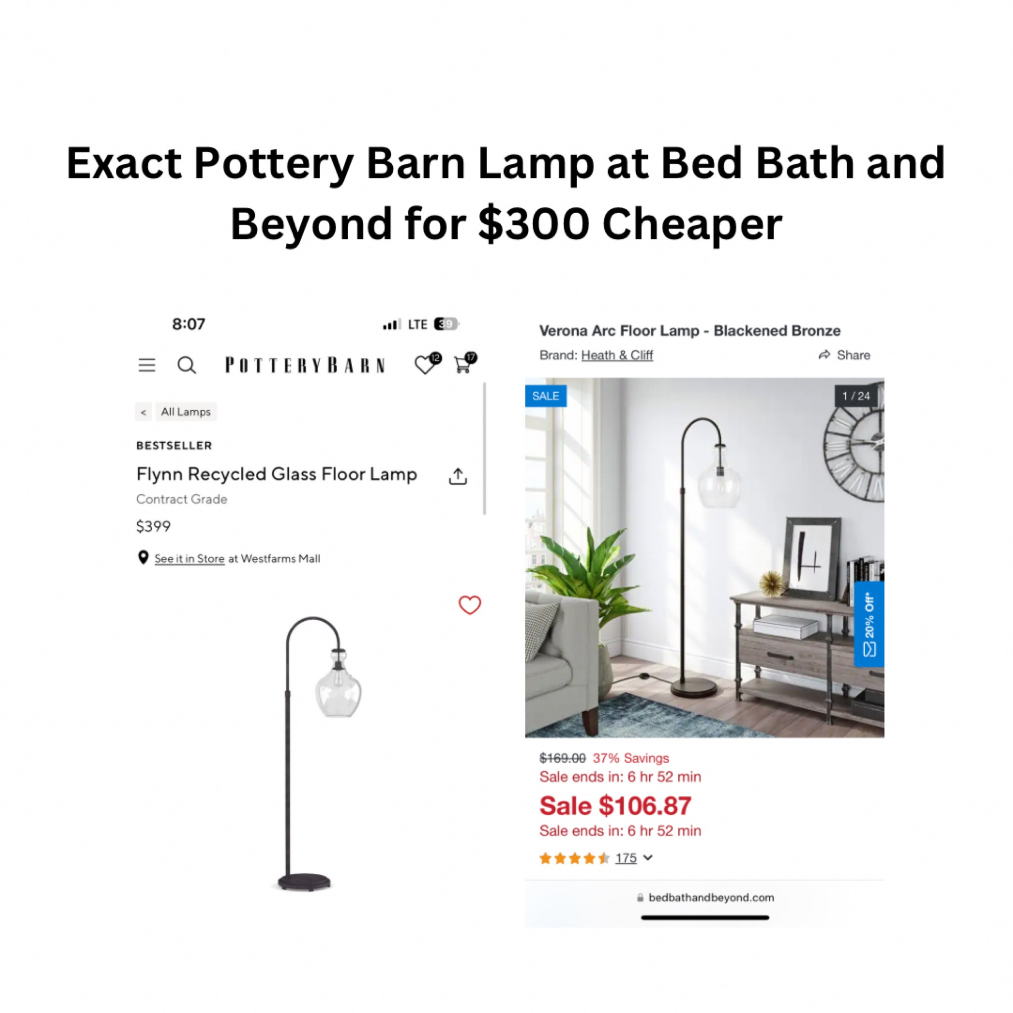 Exact Pottery Barn Lamp at Bed Bath and Beyond… but $300 cheaper! I’ll take that!

#LTKsalealert #LTKhome