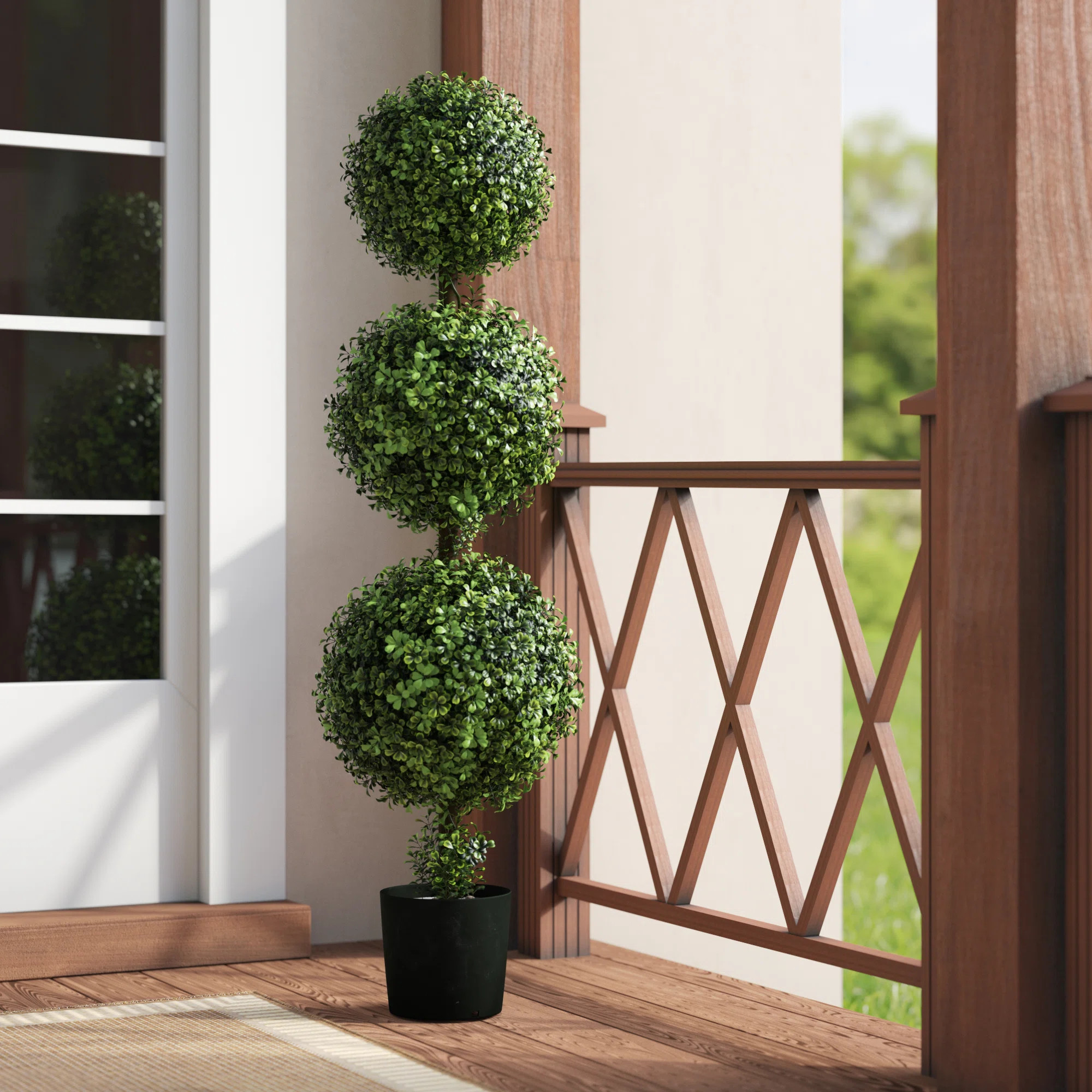 Kelly Clarkson Home Artificial Triple Ball Green Boxwood Topiary. & Reviews | Wayfair | Wayfair North America