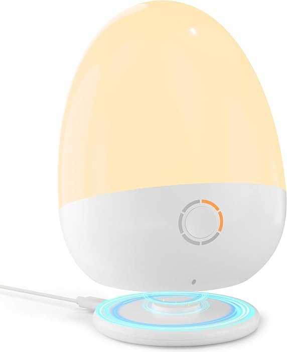 Touch Egg Night Light for Baby Nursery, Rechargeable Portable Kids Nightlight Lamp with 1-6H Feed... | Amazon (US)