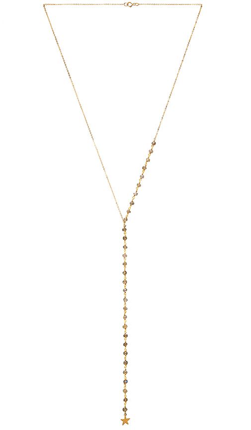 EIGHT by GJENMI JEWELRY Lariat Necklace in Metallic Gold. | Revolve Clothing