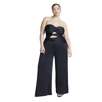 ELOQUII Women's Plus Size Twist Detail Jumpsuit With Cutout - Macy's | Macy's