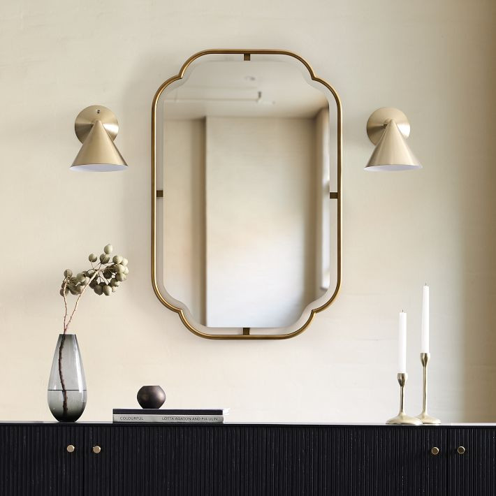 Floating Frame Gold Wall Mirror - 22'W x 34"H | West Elm (US)