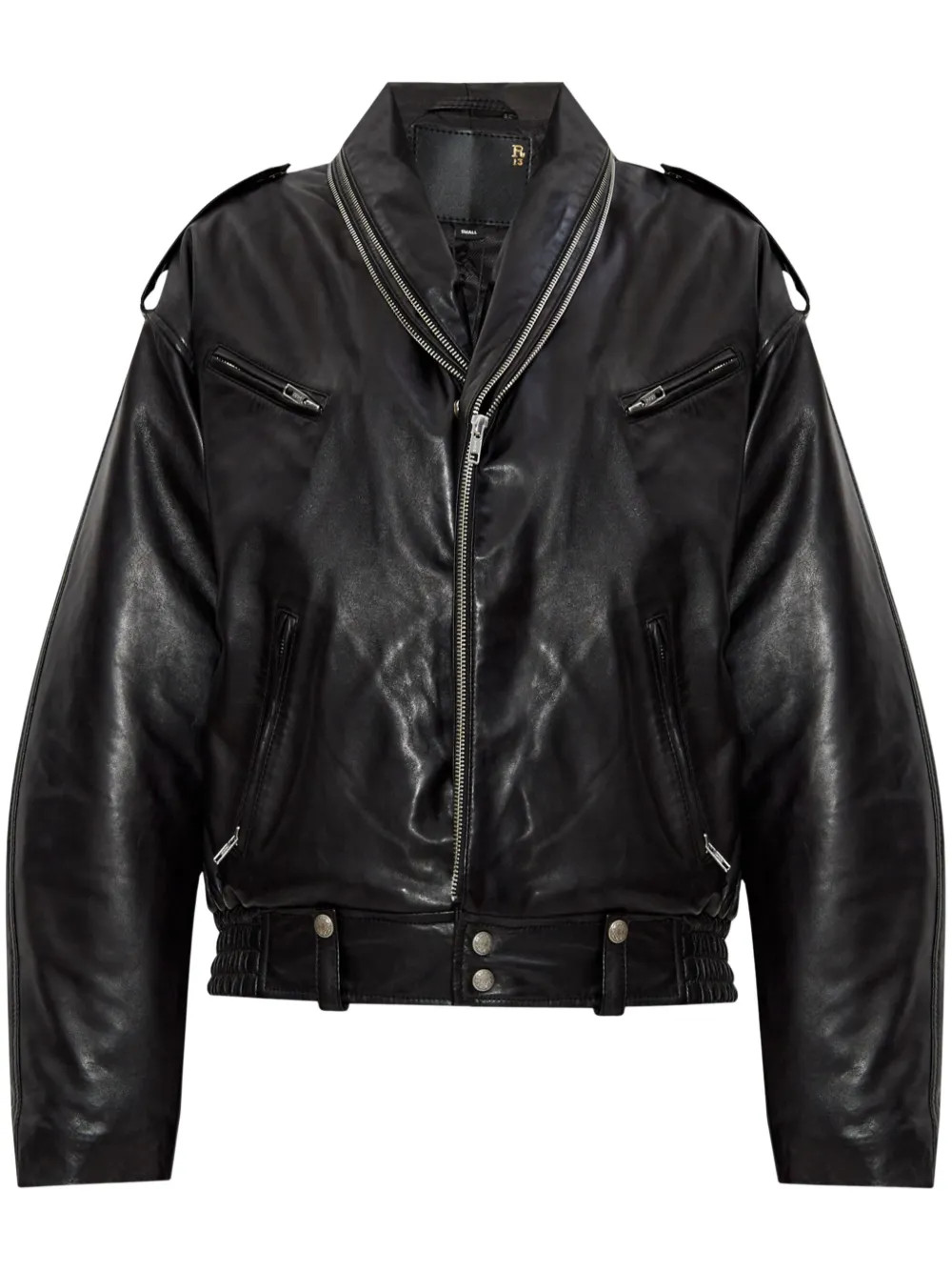 R13 Motorcycle zip-collar Jacket | Black | FARFETCH | Farfetch Global
