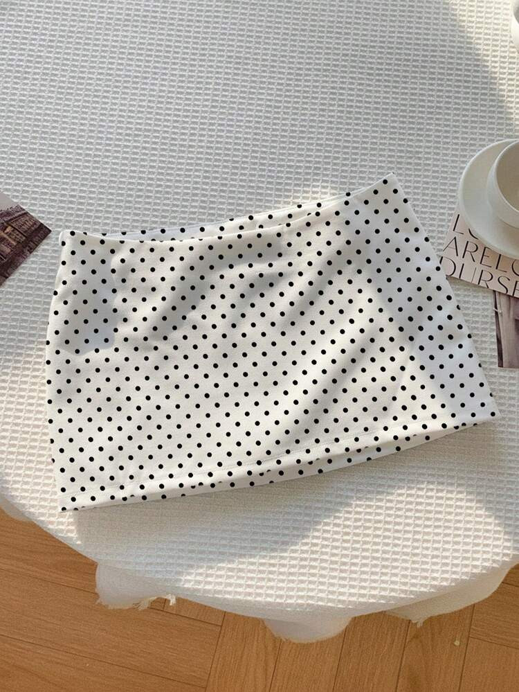 Comfortcana Women's Polka Dot Print Fashionable Versatile Skirt Valentine's Day | SHEIN