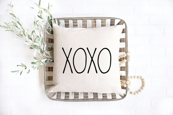 Rae Dunn Inspired XOXO Pillow Cover, Valentines Pillow Cover, Pillow Cover, Farmhouse Pillow, Wed... | Etsy (US)