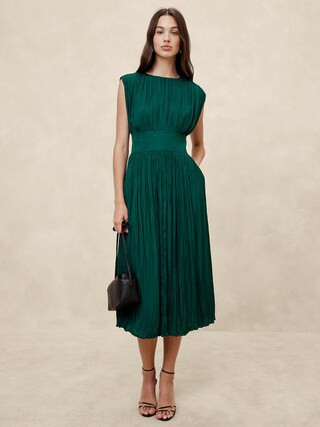 Pleated Midi Dress | Banana Republic Factory