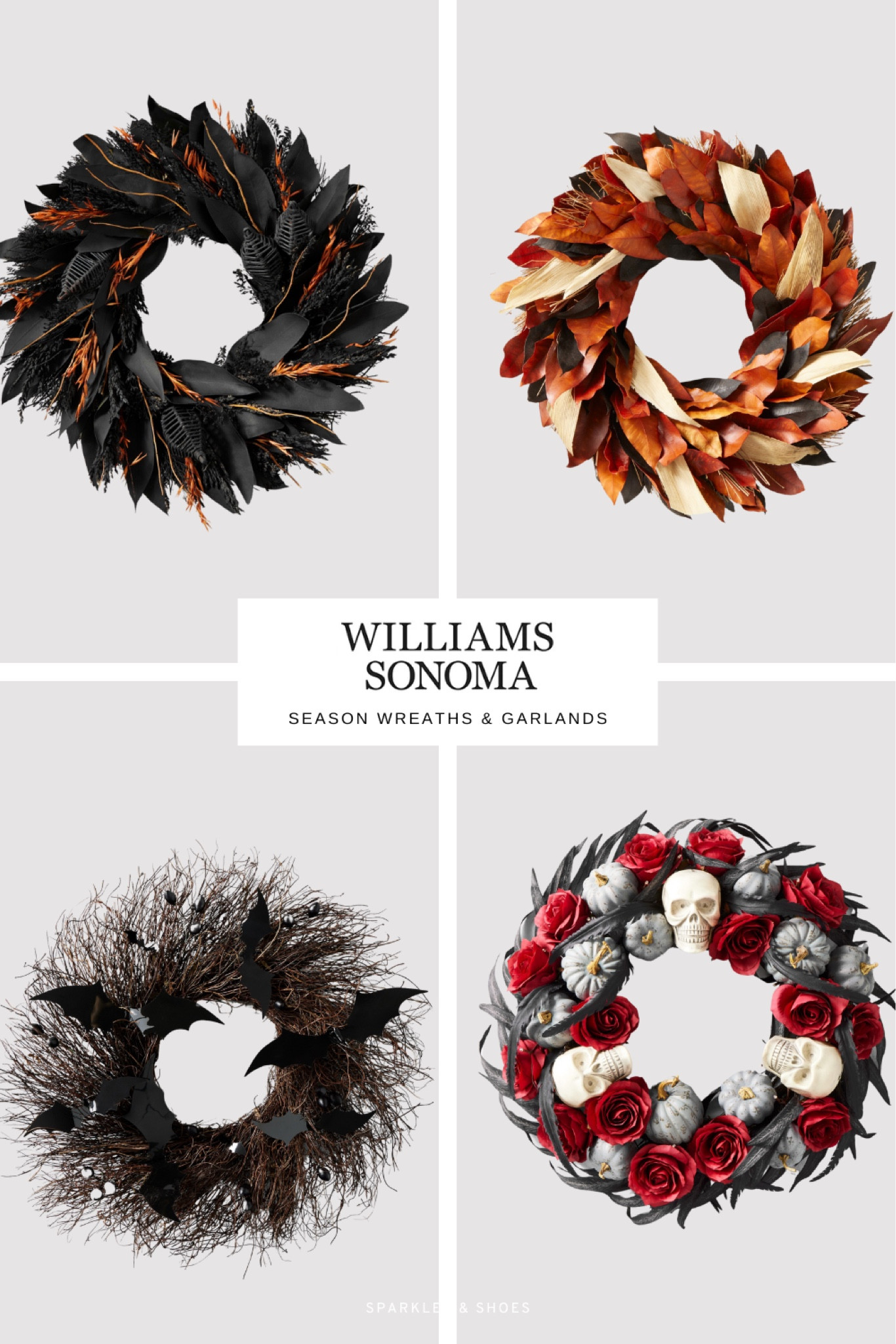 The latest gorgeous fall wreaths from Williams Sonoma, they have dozens to choose from but these four are my Halloween faves m! #williamssonoma #falldecor #halloween

#LTKHome