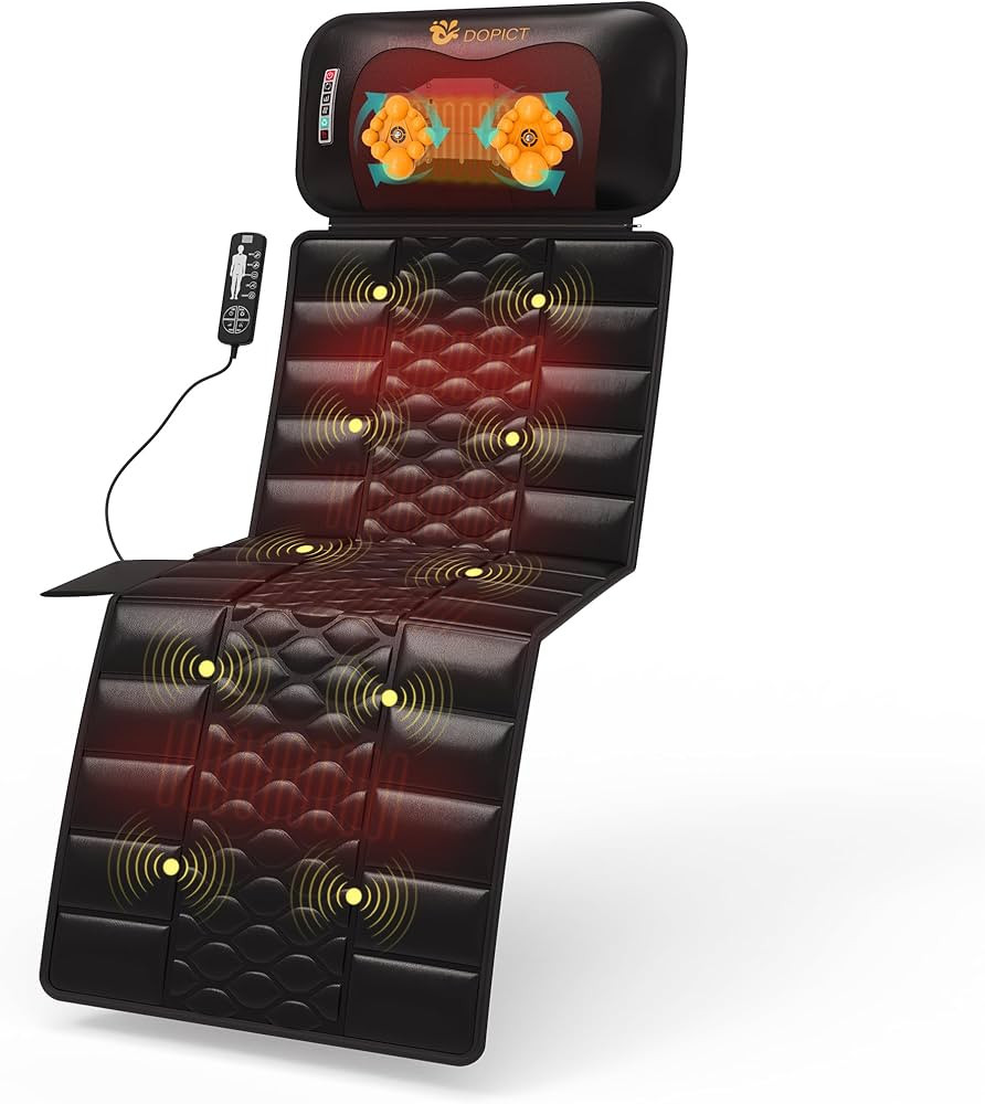 Massage Mat, Detachable Neck Massager, Full Body Vibration Heating, Massage Pad with 10 Vibrating... | Amazon (US)