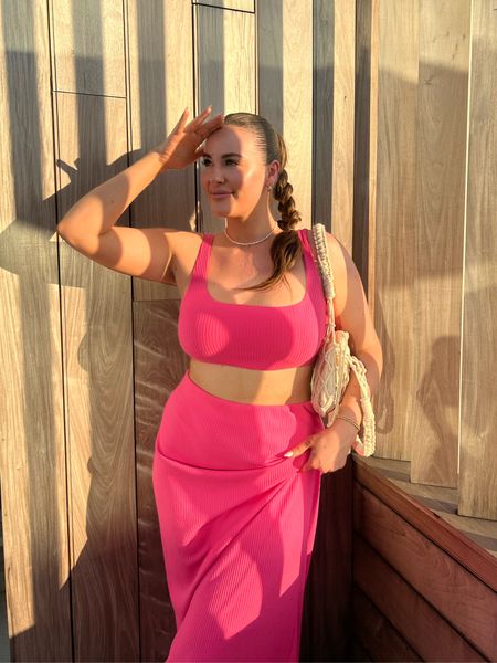 Pink summer/pool set (mix match sizes) very stretchy skirt & supportive top. Wearing large top and XL skirt.

Splurge and SAVE options linked below!! 🫶🏼☀️💕

#LTKSeasonal #LTKstyletip #LTKswim