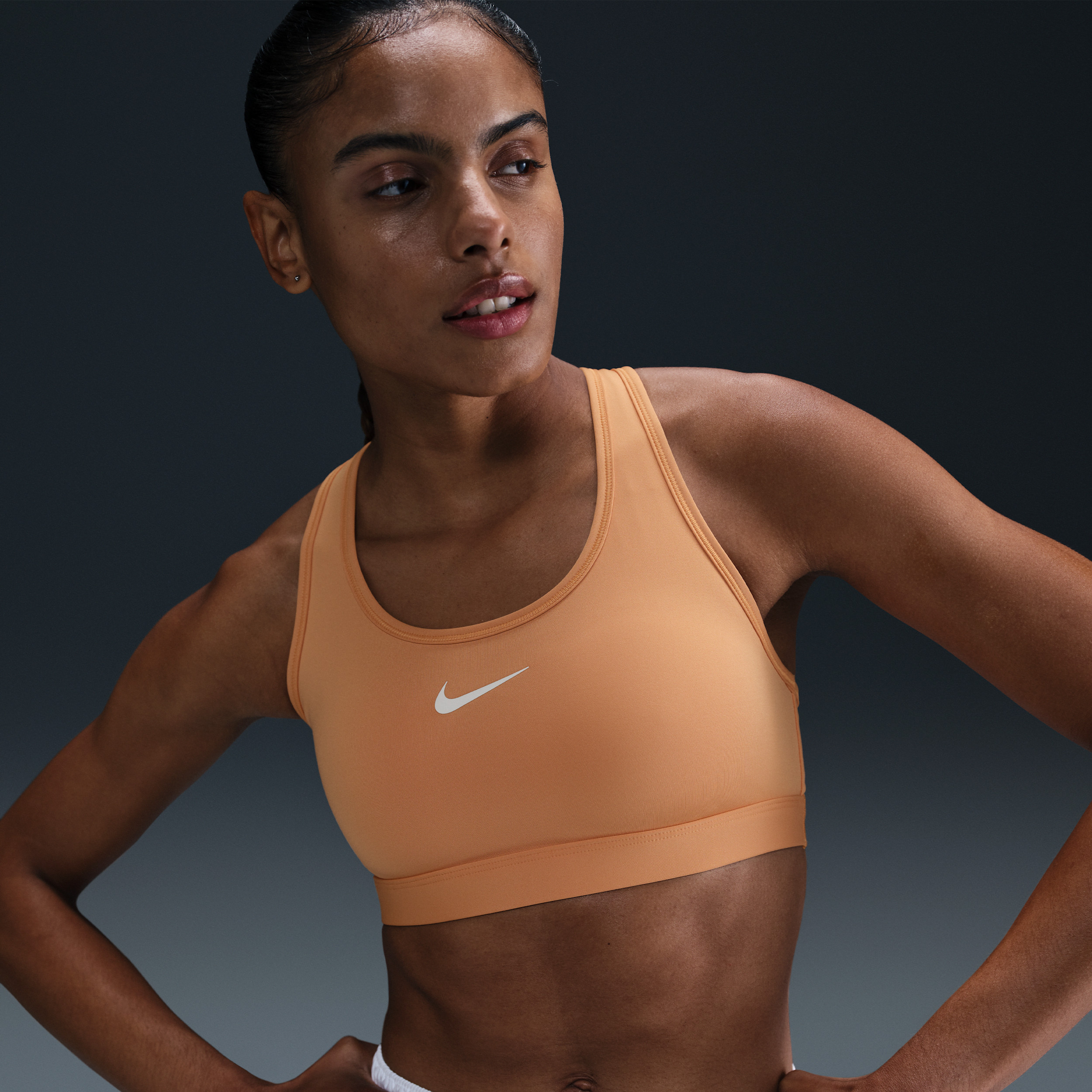 Nike Women's Swoosh Support Padded Sports Bra in Orange | DX6821-856 | Nike (US)