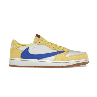 1 Retro Low OG SP Travis Scott Canary (Women's)Leather Durable Skateboard Shoes, Contrasting Colors, Classic Style | SHEIN