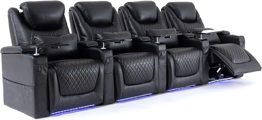 Home Theater Seating Seats, Theater Recliner Chair Sofa Game Movie Theater Chairs with 7 Colors A... | Amazon (US)