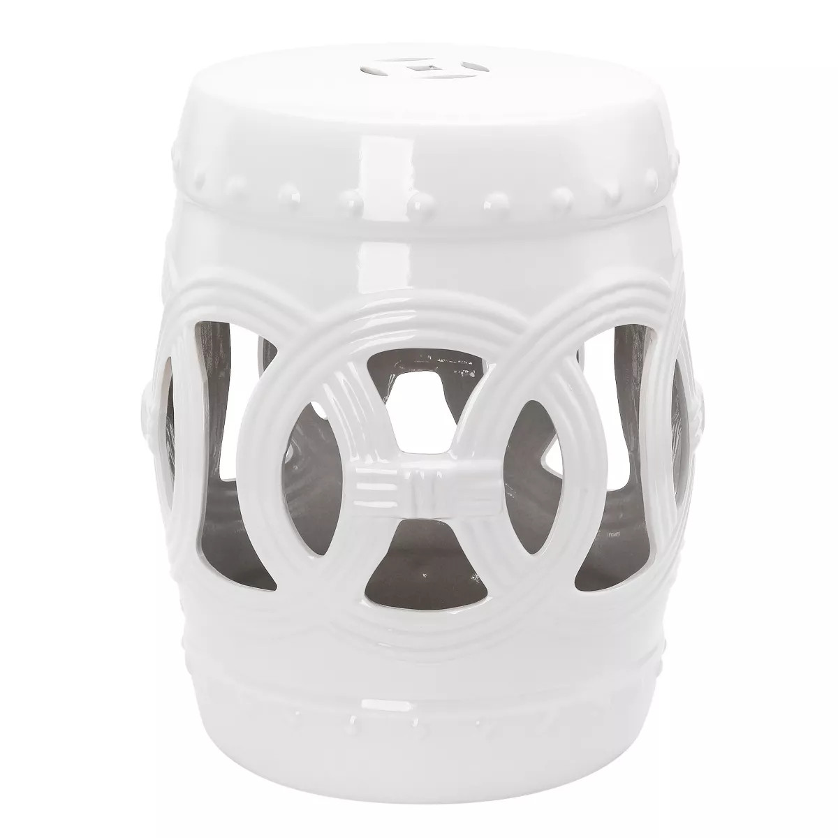 Outsunny 14" x 17" Ceramic Side Table Garden Stool with Knotted Ring Design & Glazed Strong Mater... | Target