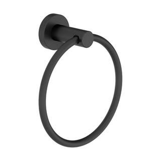 Symmons Dia Wall-Mounted Towel Ring in Matte Black-353TR-MB - The Home Depot | The Home Depot