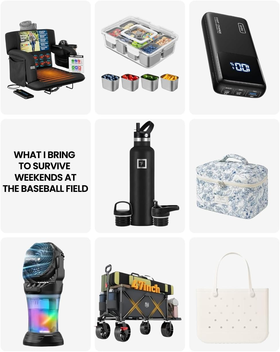 I spend the majority of my weekends at the baseball or football fields and over the years I have learned a thing or two about the necessities when spending 12-24 hours outdoors with kids. From stainless steel snackleboxes to a cart to carry it all, this list is for you! 

 #LTKSeasonal #LTKActive #LTKFamily