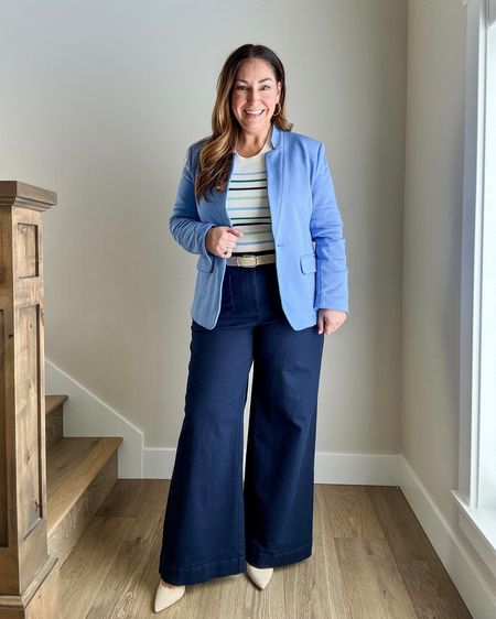 Blue Spring Workwear Outfit 

Use code: RYANNE10 for 10% off Gibsonlook items 

Fit tips: blazer, tts, L // top tts, L // pants tts, 14R // heels tts 

spring workwear  blue blazer styling  how to style  outfit inspo  wide leg pant workwear  spring office outfit  

Business casual outfit  business professional outfit  work outfit  style guide  outfit  blue blazer  spring workwear  

#LTKmidsize #LTKMostLoved #LTKworkwear