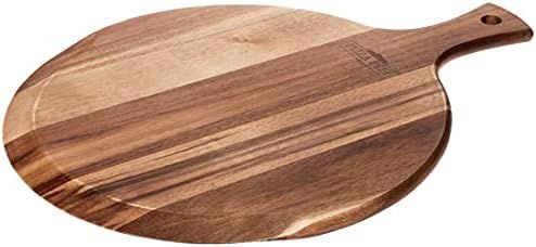 Mountain Woods Brown Large Acacia Wood Pizza Peel/Cutting Board/Serving Tray | Paddle Serving Boards | Amazon (US)