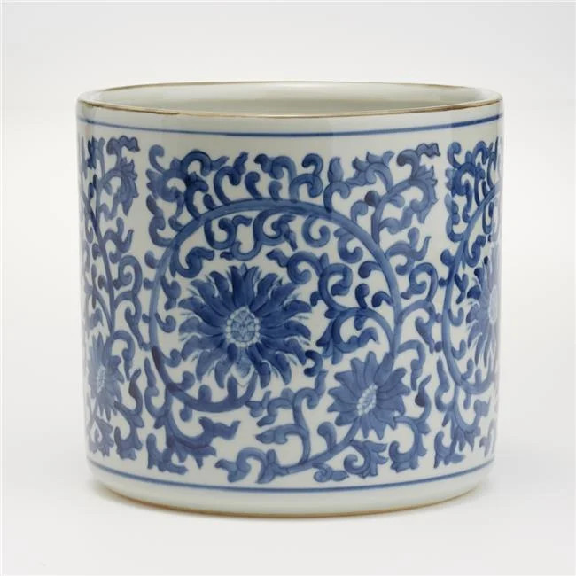 BLF100-LF Blue &amp; White Lotus Flower Vase &amp; Planter | Walmart (US)