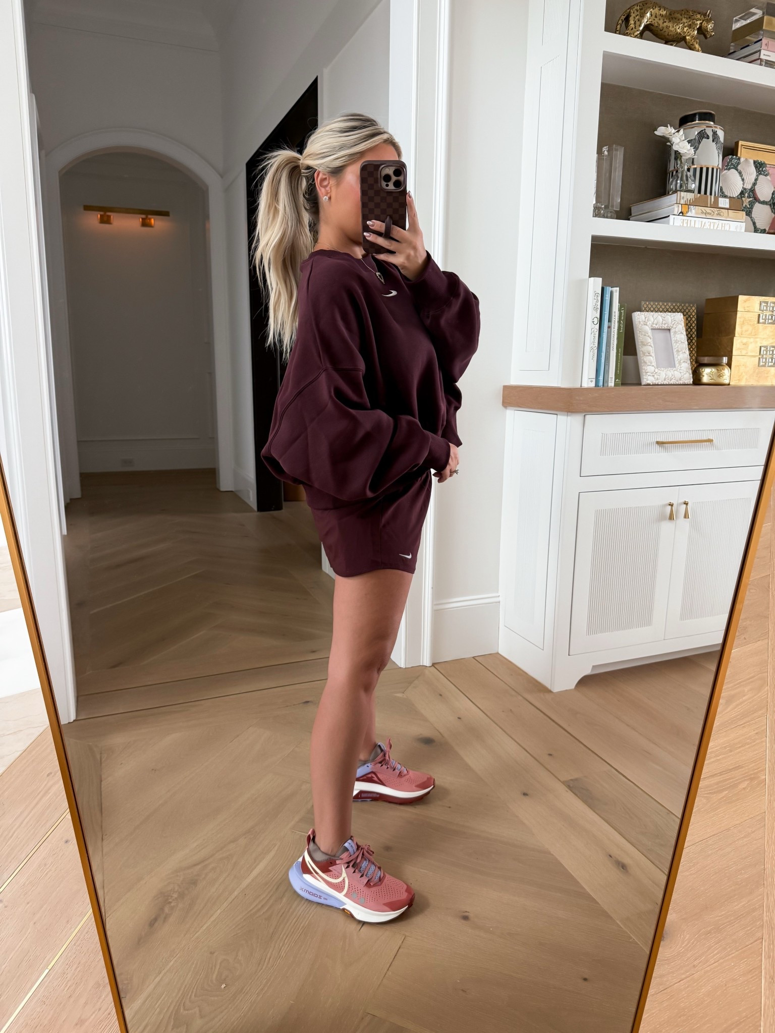 Soccer / football drop off ootd! Love these sneakers - they run tts! 
Size medium shorts and sweatshirt! 

#LTKPetite #LTKActive #LTKFindsUnder100