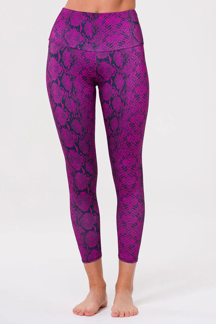 High Rise Midi Legging - Ultra Violet Snake | Onzie