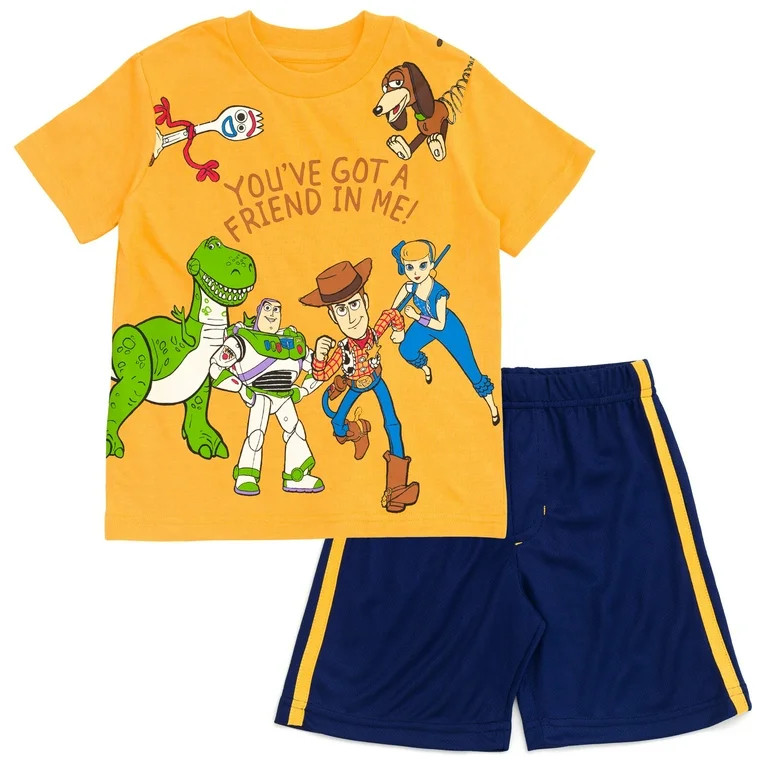 Disney Pixar Toy Story Woody Buzz Lightyear Bo Peep Toddler Boys T-Shirt and Mesh Shorts Outfit S... | Walmart (US)