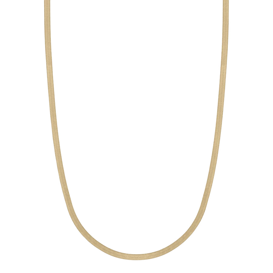 Marena Gold Herringbone Flat Chain Necklace | BONHEUR JEWELRY