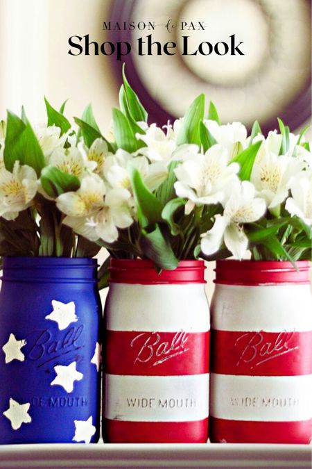 Spruce up the season with these darling flag mason jars! Versatile to hold flowers, utensils, or anything your needs require. 4th of July has never looked so pretty 🇺🇸

#LTKfamily #LTKSeasonal #LTKhome