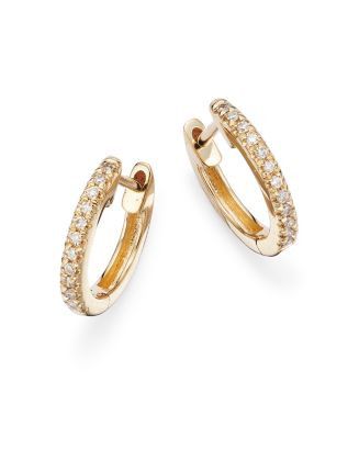 14K Yellow Gold Diamond Small Huggie Hoop Earrings - Exclusive | Bloomingdale's (US)