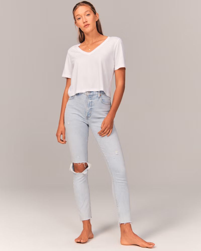 Women's High Rise Skinny Jean | Women's Clearance | Abercrombie.com | Abercrombie & Fitch (US)