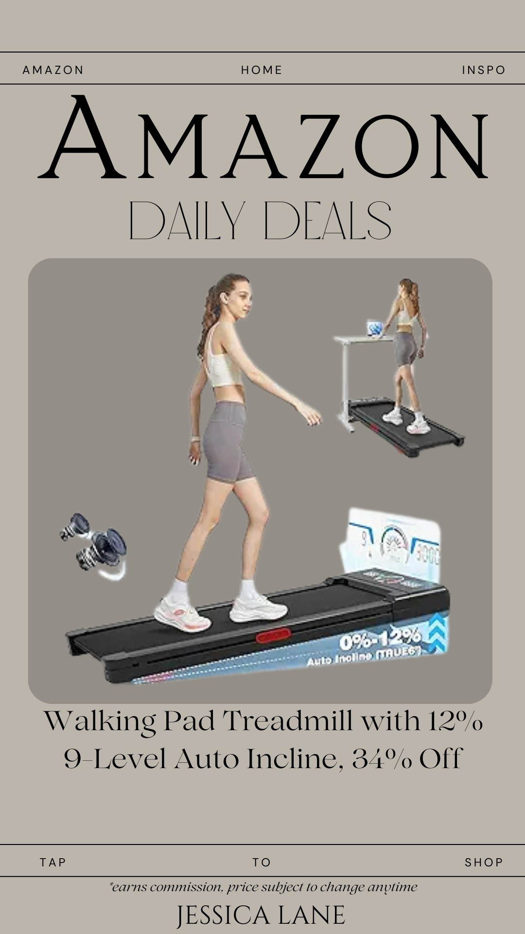 Step up your cardio game with a compact walking treadmill featuring auto incline. #WalkingWorkout #HomeCardio

#LTKfitnessgoals #LTKmorningroutine #LTKSaleAlert
