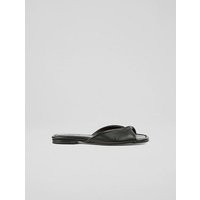Cora Black Nappa Leather Twist Front Sandals, Black | L.K. Bennett (UK)