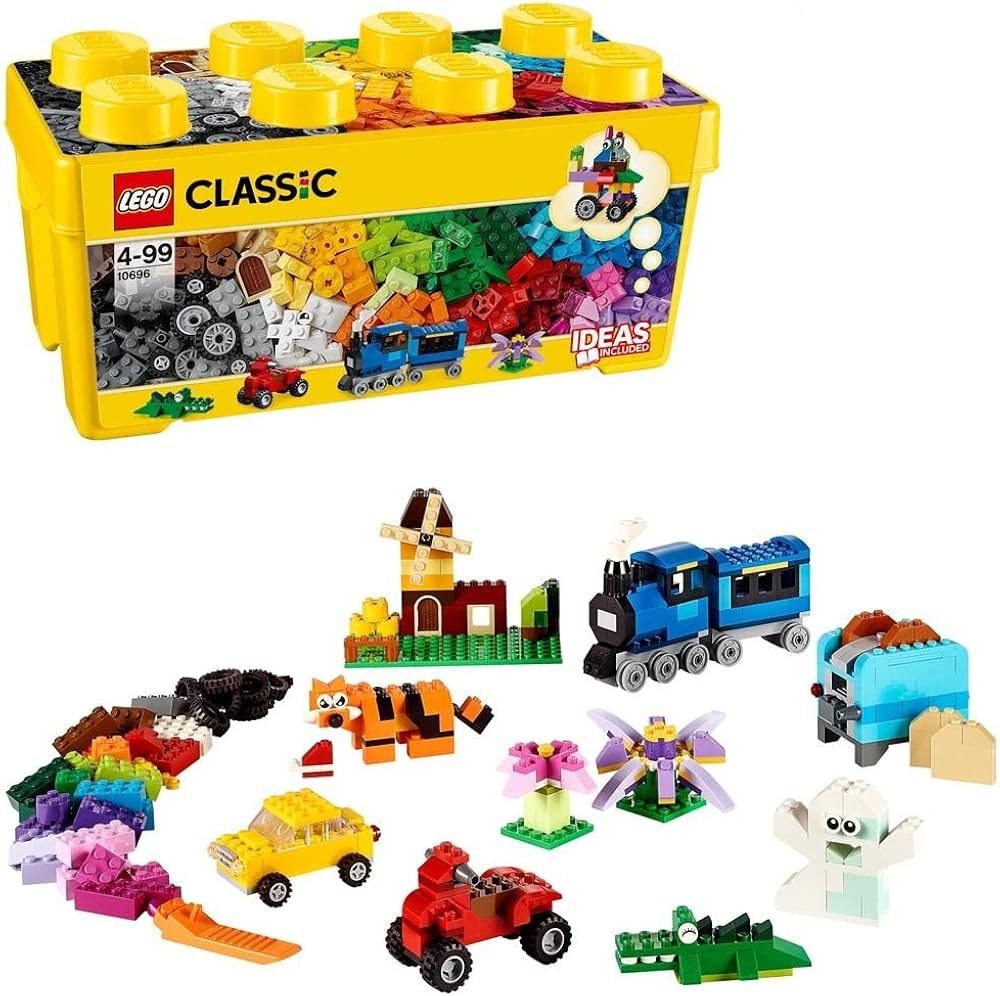 LEGO Classic Medium Creative Brick Box 10696 Building Toy Set - Featuring Storage, Includes Train... | Amazon (US)
