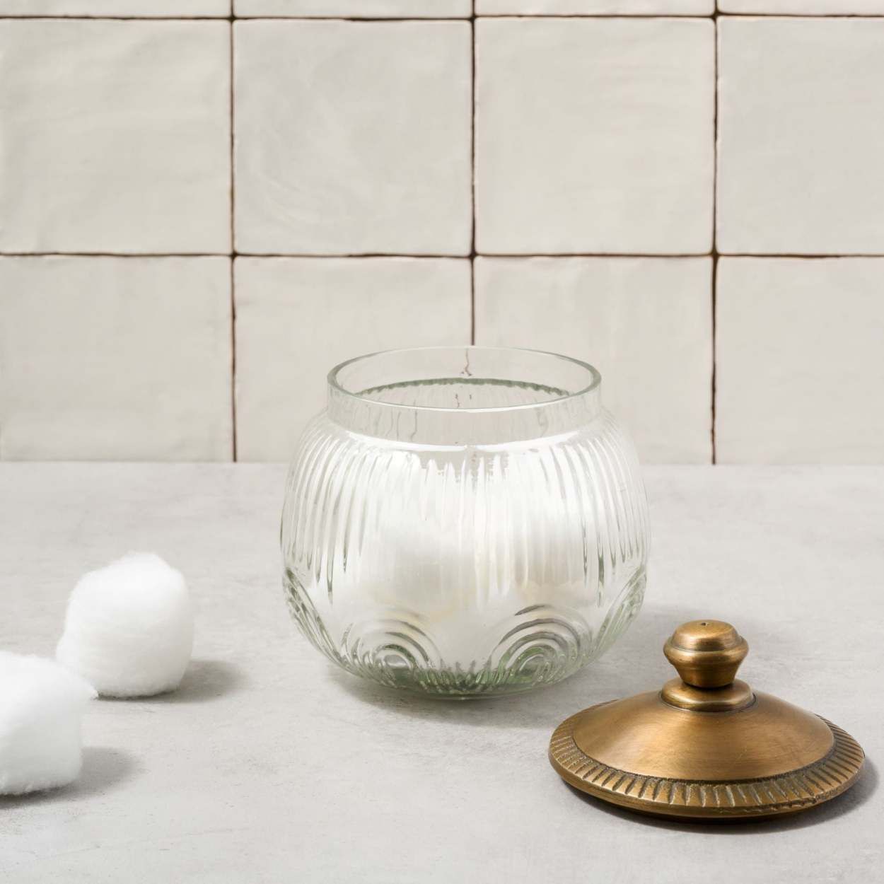 Etched Glass and Brass Canister | Magnolia
