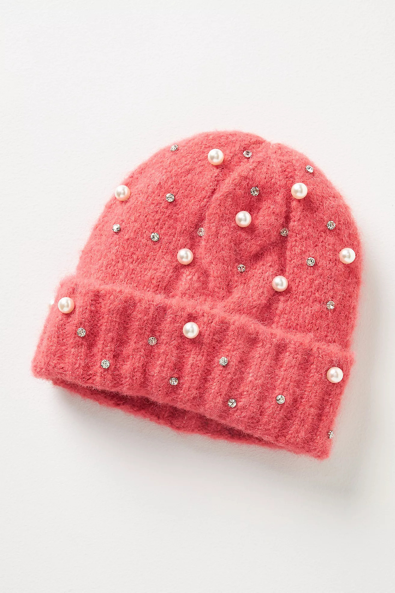 Maeve Embellished Pearl Brushed Beanie | Anthropologie (US)